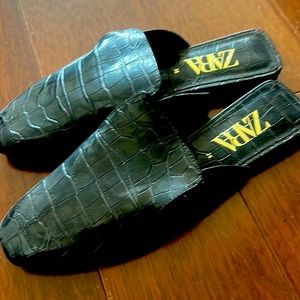 Zara faux alligator leather sandals